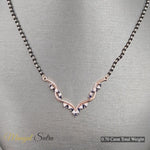 Load and play video in Gallery viewer, Twisted-diamond-necklace-mangalsutra-with-sapphire-in-yellow-gold-720 x 720 - MGS60964-0.77CTW