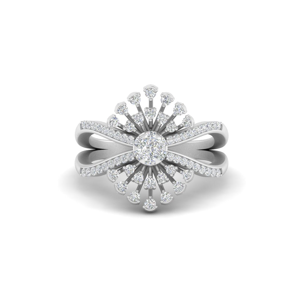 Real Diamond Split Shank Engagement Ring