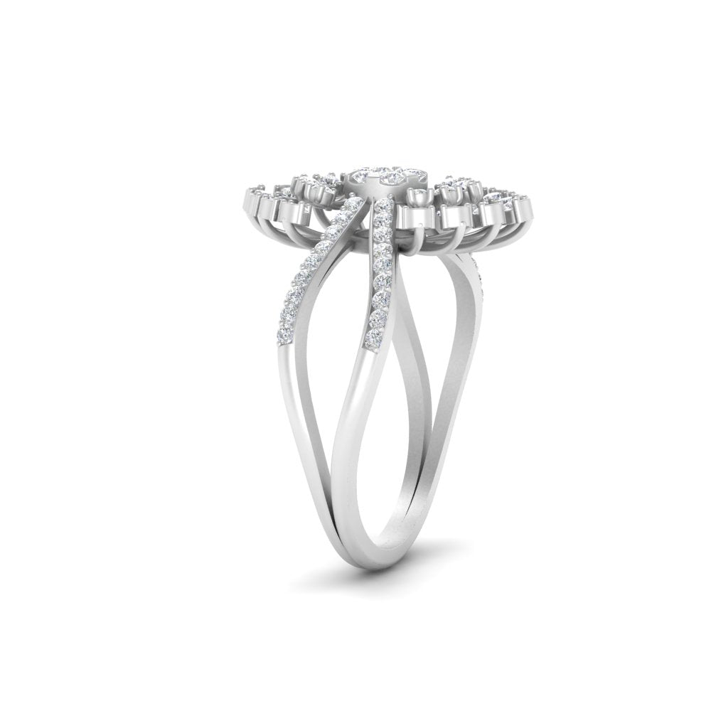 Real Diamond Split Shank Engagement Ring