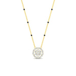 Load image into Gallery viewer, round-cluster-modern-3-spaced-out-black-beads-diamond-mangalsutra-in-yellow-gold-mgs10786angle1-nl-yg.jpg?v=1767873779