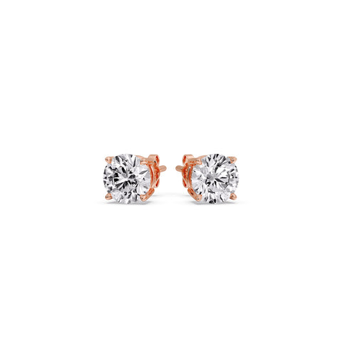 Round Natural Diamond Stud Earring