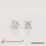 Load image into Gallery viewer, Round Natural Diamond Stud Earring