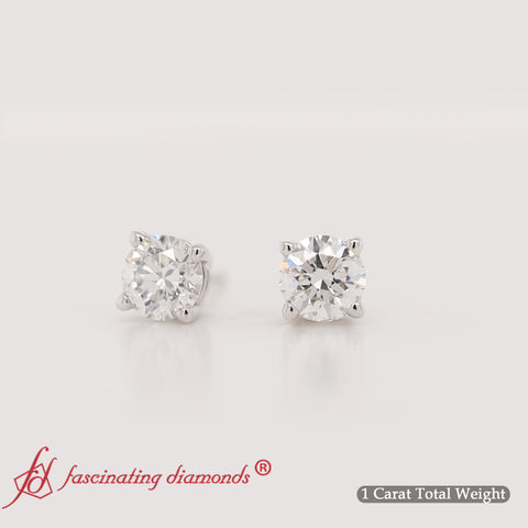 Round Natural Diamond Stud Earring