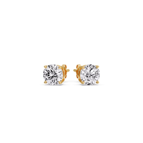 Round Natural Diamond Stud Earring