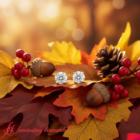 Round Natural Diamond Stud Earring