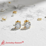 Load image into Gallery viewer, Round Natural Diamond Stud Earring