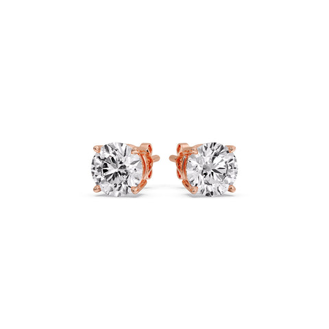 Round Natural Diamond Stud Earring