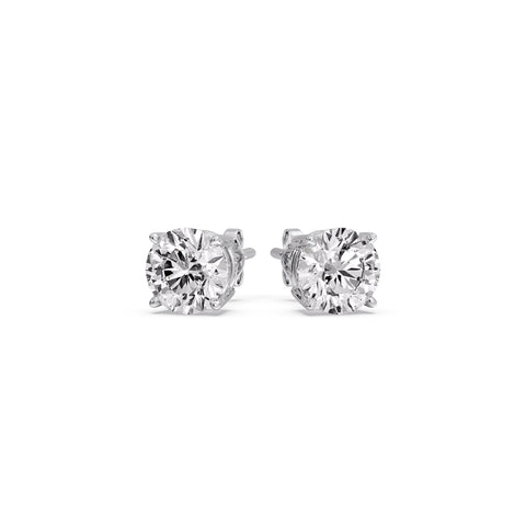 Round Natural Diamond Stud Earring