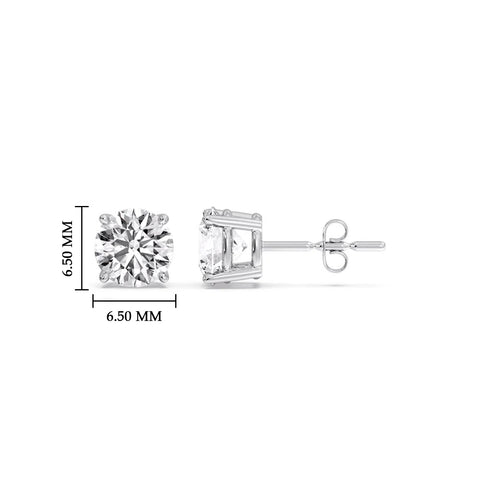 Round Natural Diamond Stud Earring