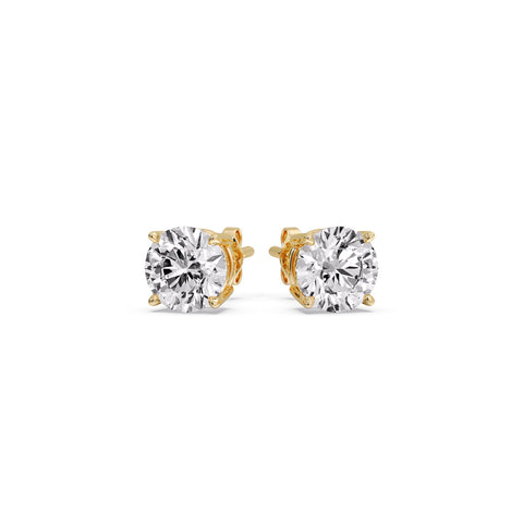 Round Natural Diamond Stud Earring