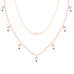 Load image into Gallery viewer, Round Diamond Bezel Station Black Bead Mangalsutra