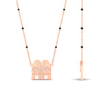 Load image into Gallery viewer, shivling-thali-with-spaced-out-mangalsutra-blackbeads-in-rose-gold-mgs11651angle2-nl-rg