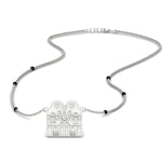 Load image into Gallery viewer, shivling-thali-with-spaced-out-mangalsutra-blackbeads-in-white-gold-mgs11651sleep-nl-wg