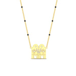 Load image into Gallery viewer, shivling-thali-with-spaced-out-mangalsutra-blackbeads-in-yellow-gold-mgs11651angle1-nl-yg