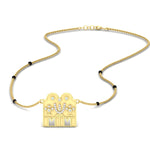 Load image into Gallery viewer, shivling-thali-with-spaced-out-mangalsutra-blackbeads-in-yellow-gold-mgs11651sleep-nl-yg