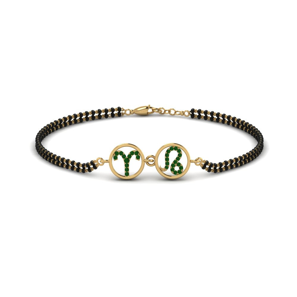 Sonam Diamond Mangalsutra Beads Bracelet
