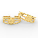 Load image into Gallery viewer, stunning-flower-design-3-layers-toe-ring-in-yellow-gold-MGS11449-NL-YG
