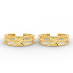Load image into Gallery viewer, stunning-flower-design-3-layers-toe-ring-in-yellow-gold-MGS11449ANGLE1-NL-YG