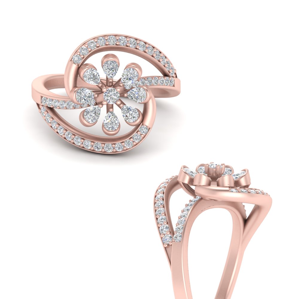 Swirl Delicate Diamond Ring