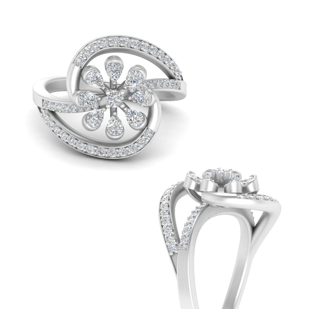 Swirl Delicate Diamond Ring