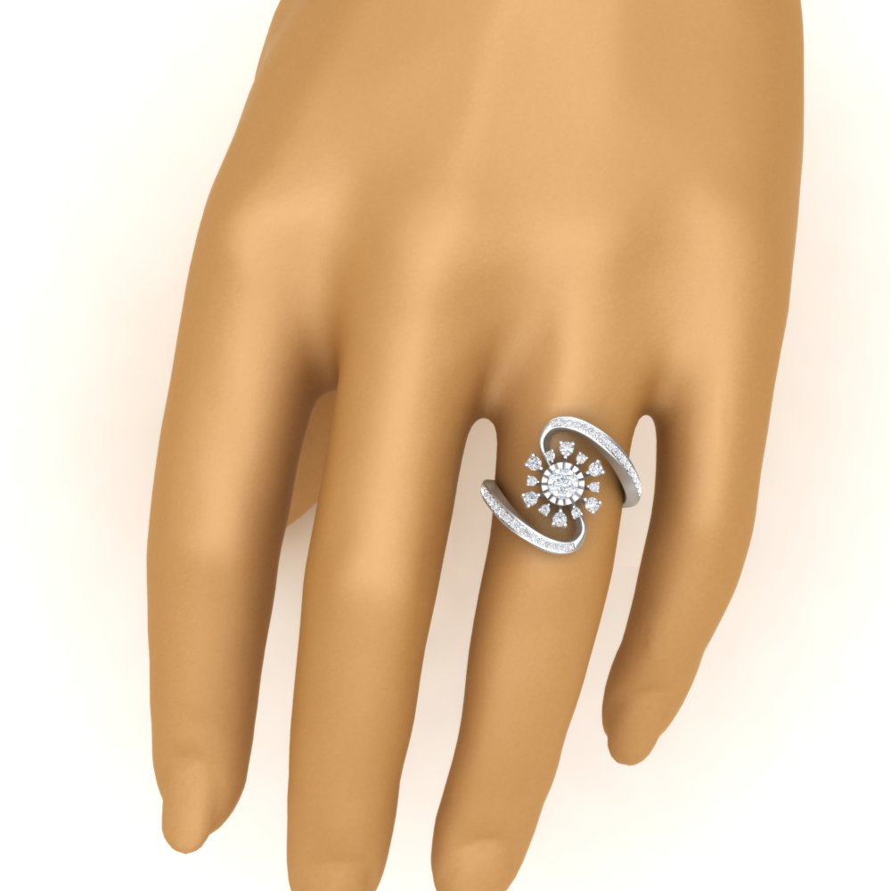 Moissanite Engagement Ring, Unique Triple Shank With .66 Carat Diamond –  mondi.nyc