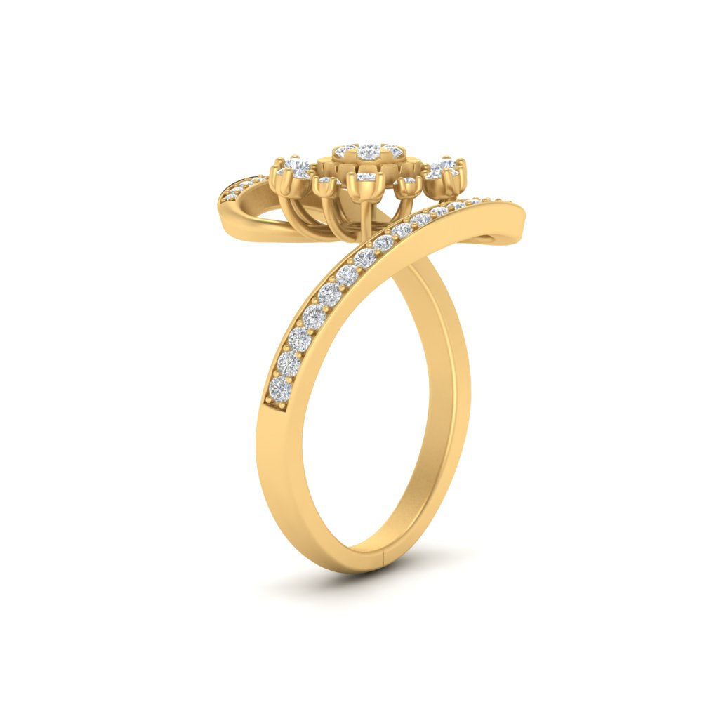 Cuban link Cocktail Rings for women Diamond Rings 18K Gold 1.00 ct-G,V  (G-H/VS1-VS2) – Glitz Design