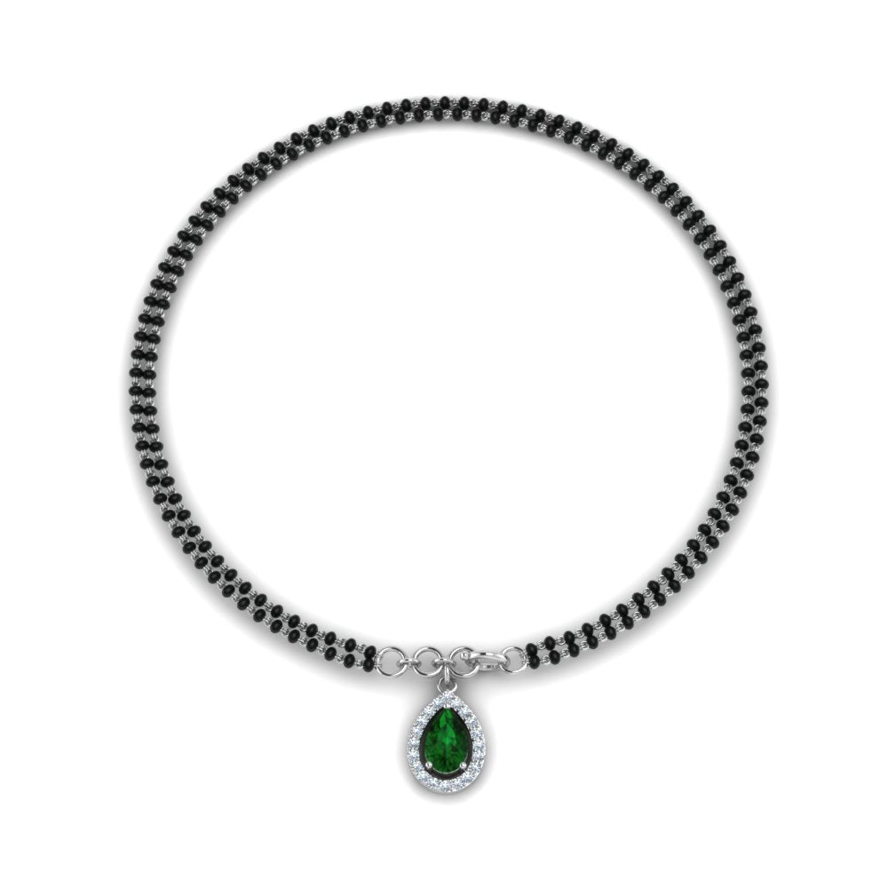 Teardrop Halo Diamond Bracelet Mangalsutra