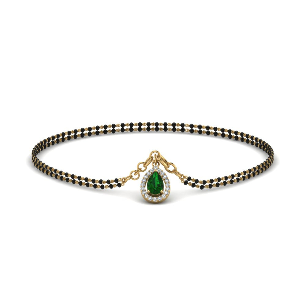 Teardrop Halo Diamond Bracelet Mangalsutra