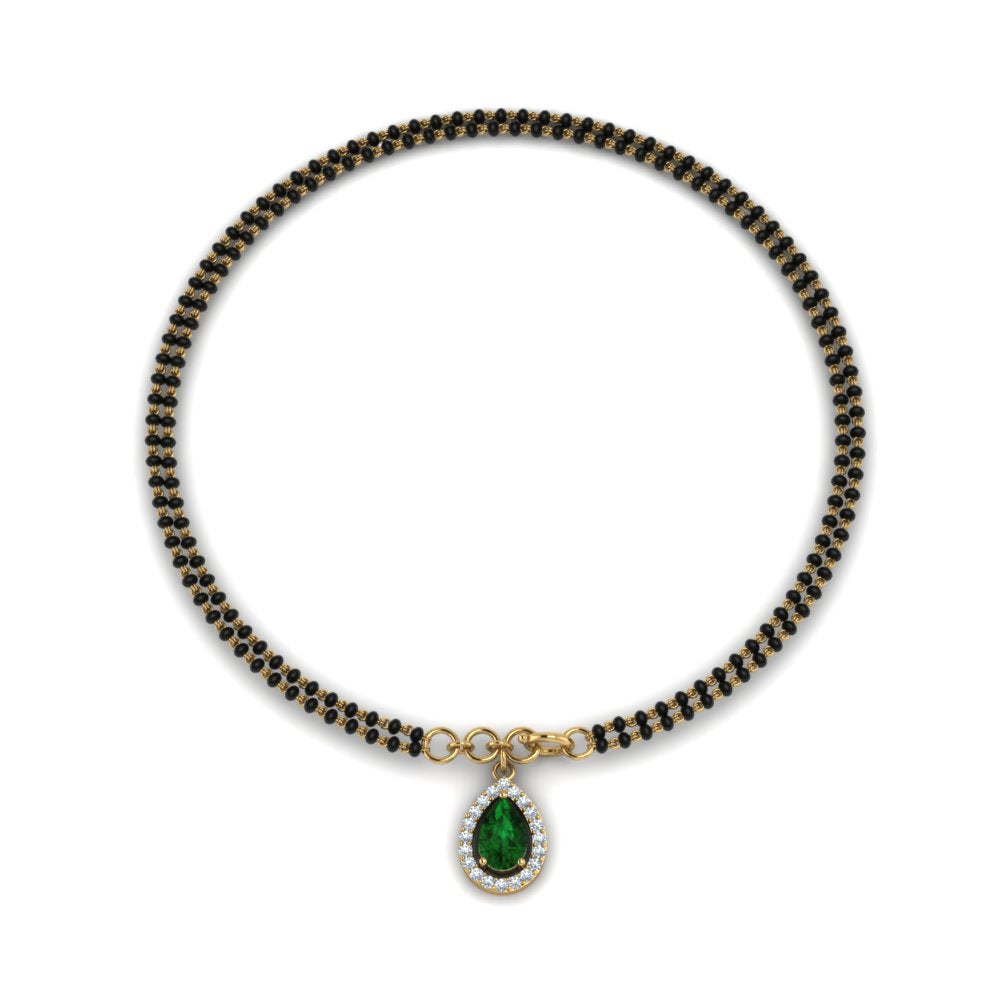 Teardrop Halo Diamond Bracelet Mangalsutra
