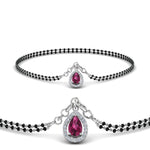 Load image into Gallery viewer, Teardrop Halo Diamond Bracelet Mangalsutra
