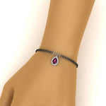 Load image into Gallery viewer, Teardrop Halo Diamond Bracelet Mangalsutra
