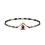 Load image into Gallery viewer, Teardrop Halo Diamond Bracelet Mangalsutra
