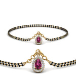 Load image into Gallery viewer, Teardrop Halo Diamond Bracelet Mangalsutra
