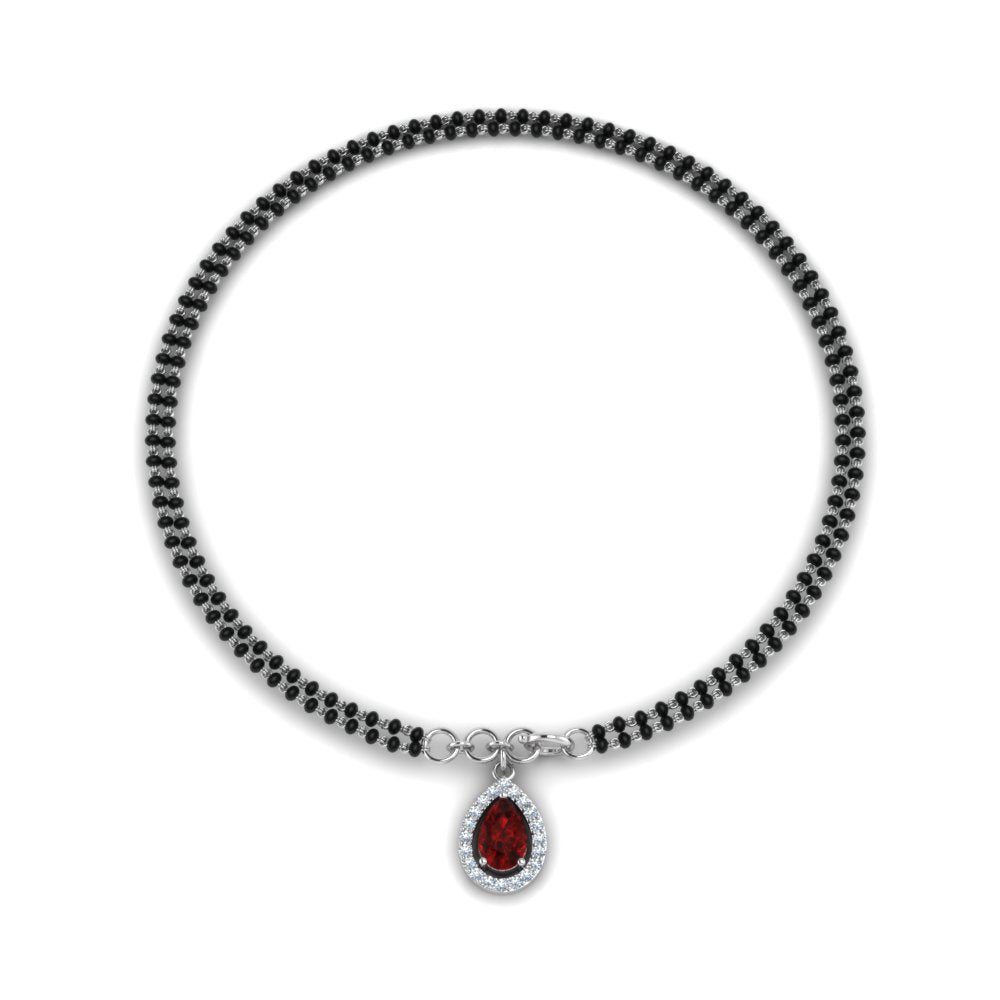 Teardrop Halo Diamond Bracelet Mangalsutra