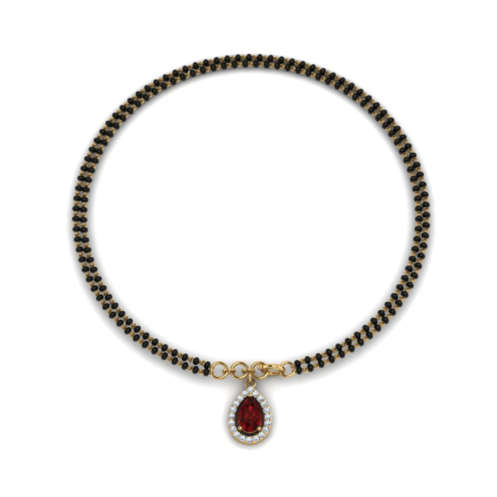 Teardrop Halo Diamond Bracelet Mangalsutra