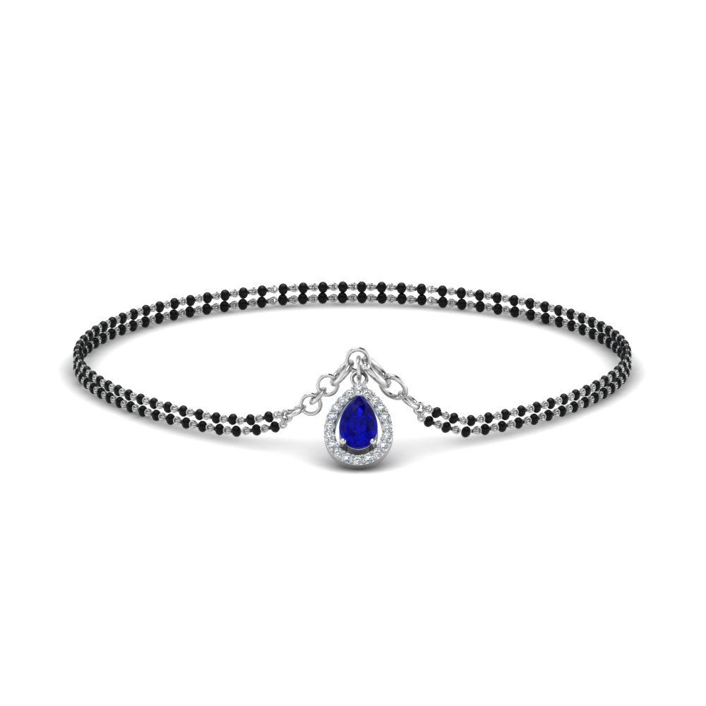 Teardrop Halo Diamond Bracelet Mangalsutra