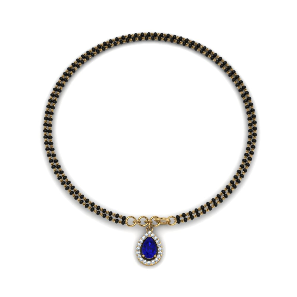 Teardrop Halo Diamond Bracelet Mangalsutra