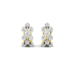 Load image into Gallery viewer, Three Row Diamond J Hoop Earrings

