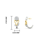 Load image into Gallery viewer, Tow Tone Delicate Diamond Bali J Hoops Earrings
