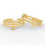 Load image into Gallery viewer, traditional-three-layer-design-toe-ring-in-yellow-gold-MGS11450-NL-YG