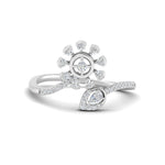 Load image into Gallery viewer, Twisted Diamond Flower Engagement Ring
