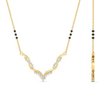 Load image into Gallery viewer, twisted-v-shape-3-black-beads-sapphire-mangalsutra-in-yellow-gold-mgs60964gsablangle2-nl-yg.jpg