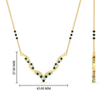 Load image into Gallery viewer, twisted-v-shape-3-black-beads-pink-sapphire-mangalsutra-in-yellow-gold-mgs60964gsadrpiangle2-nl-yg-hw.jpg