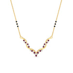 Load image into Gallery viewer, twisted-v-shape-3-black-beads-diamond-mangalsutra-in-yellow-gold-mgs60964angle1-nl-yg.jpg