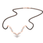 Load image into Gallery viewer, twisted-v-shape-spaced-out-emerald-mangalsutra-in-rose-gold-mgs60964gemgrsleep-nl-rg.jpg