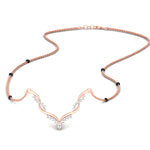 Load image into Gallery viewer, twisted-v-shape-3-black-beads-emerald-mangalsutra-in-white-gold-mgs60964gemgrsleep-nl-wg.jpg