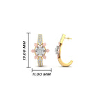 Load image into Gallery viewer, Two Tone Diamond J Hoop Earrings
