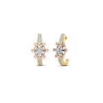 Load image into Gallery viewer, Two Tone Diamond J Hoop Earrings
