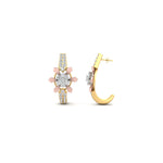 Load image into Gallery viewer, Two Tone Diamond J Hoop Earrings
