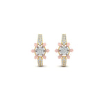 Load image into Gallery viewer, Two Tone Diamond J Hoop Earrings
